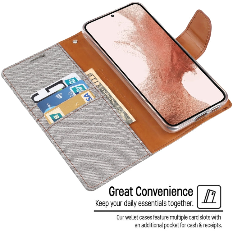 For Samsung Galaxy S23 5G GOOSPERY CANVAS DIARY Fabric Texture Flip Leather Phone Case