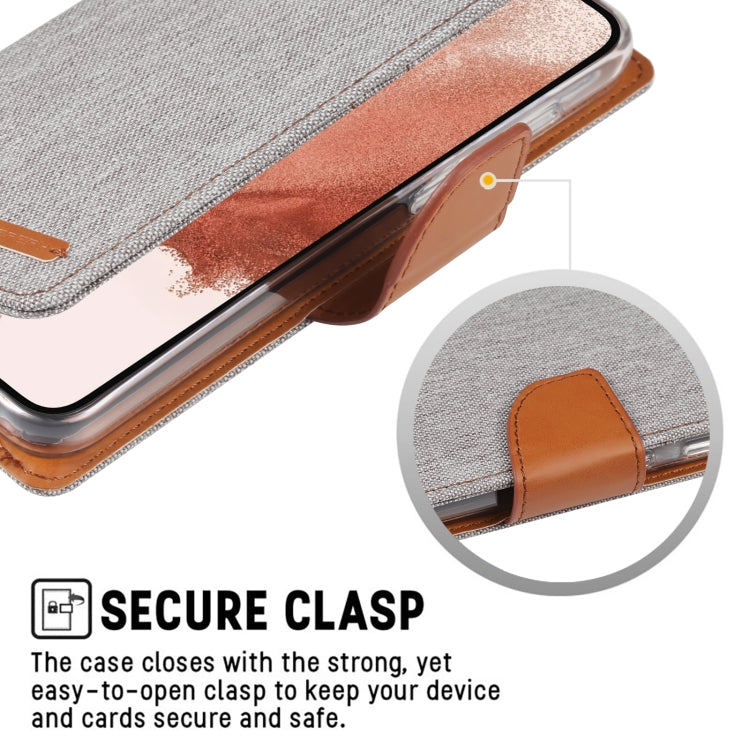 For Samsung Galaxy S23 5G GOOSPERY CANVAS DIARY Fabric Texture Flip Leather Phone Case