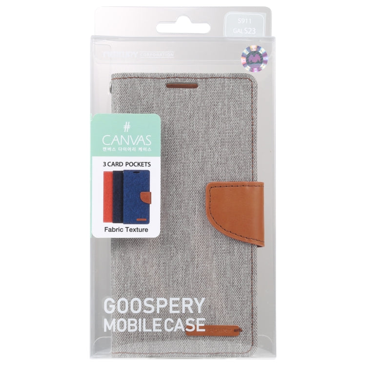 For Samsung Galaxy S23 5G GOOSPERY CANVAS DIARY Fabric Texture Flip Leather Phone Case