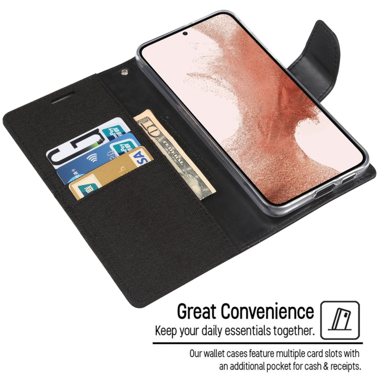 For Samsung Galaxy S23 5G GOOSPERY CANVAS DIARY Fabric Texture Flip Leather Phone Case