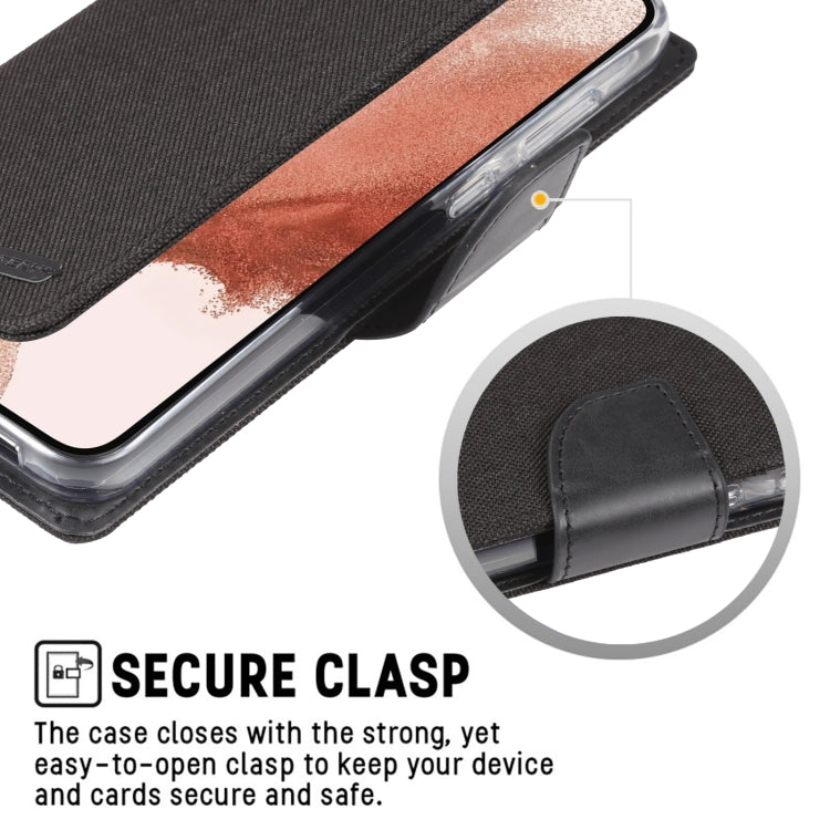 For Samsung Galaxy S23 5G GOOSPERY CANVAS DIARY Fabric Texture Flip Leather Phone Case
