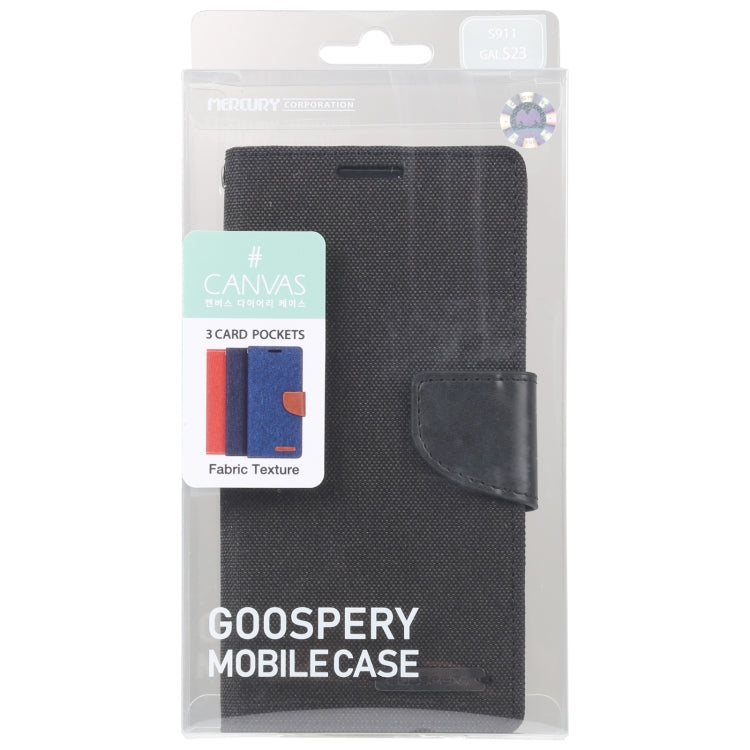 For Samsung Galaxy S23 5G GOOSPERY CANVAS DIARY Fabric Texture Flip Leather Phone Case