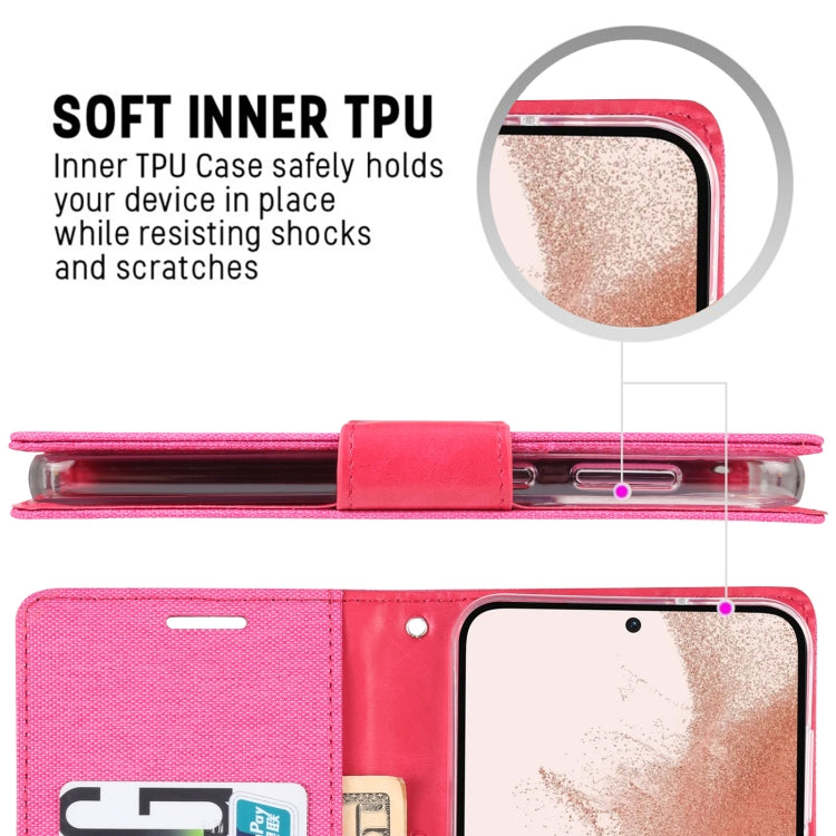 For Samsung Galaxy S23 5G GOOSPERY CANVAS DIARY Fabric Texture Flip Leather Phone Case