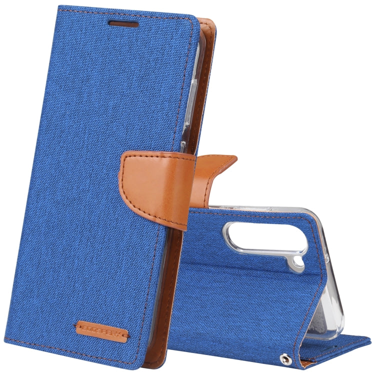 For Samsung Galaxy S23 5G GOOSPERY CANVAS DIARY Fabric Texture Flip Leather Phone Case
