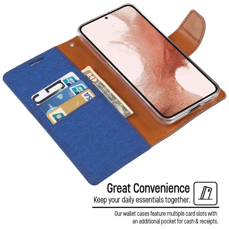 For Samsung Galaxy S23 5G GOOSPERY CANVAS DIARY Fabric Texture Flip Leather Phone Case