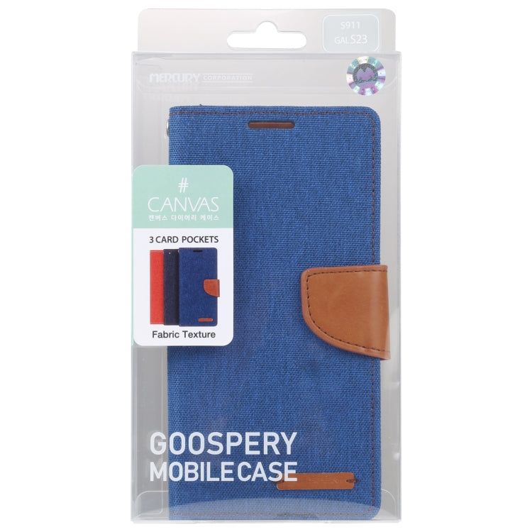 For Samsung Galaxy S23 5G GOOSPERY CANVAS DIARY Fabric Texture Flip Leather Phone Case