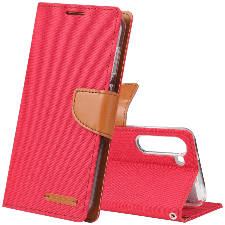For Samsung Galaxy S23 5G GOOSPERY CANVAS DIARY Fabric Texture Flip Leather Phone Case