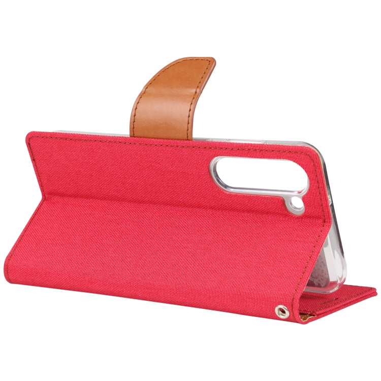 For Samsung Galaxy S23 5G GOOSPERY CANVAS DIARY Fabric Texture Flip Leather Phone Case