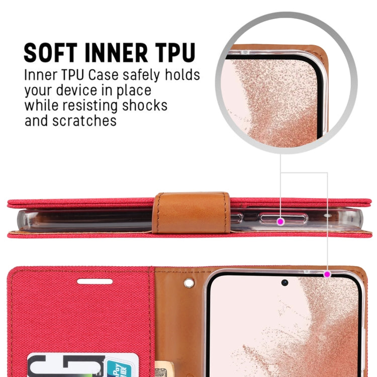 For Samsung Galaxy S23 5G GOOSPERY CANVAS DIARY Fabric Texture Flip Leather Phone Case