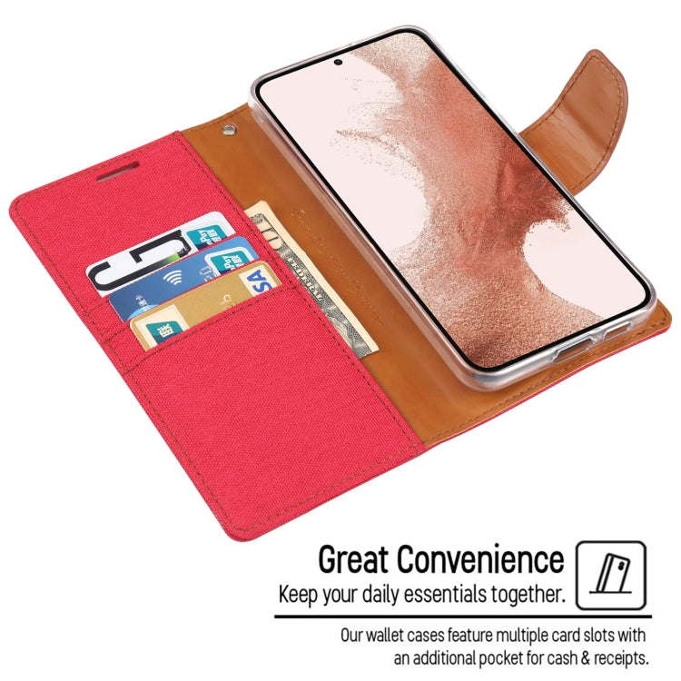 For Samsung Galaxy S23 5G GOOSPERY CANVAS DIARY Fabric Texture Flip Leather Phone Case