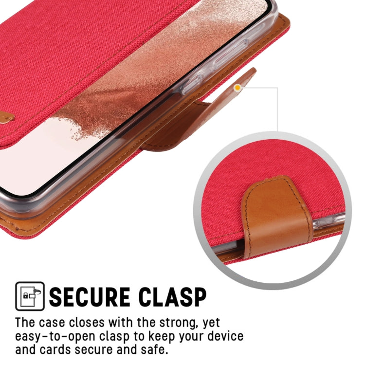 For Samsung Galaxy S23 5G GOOSPERY CANVAS DIARY Fabric Texture Flip Leather Phone Case