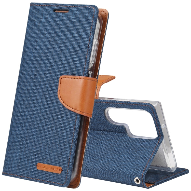 For Samsung Galaxy S23 Ultra 5G GOOSPERY CANVAS DIARY Fabric Texture Flip Leather Phone Case