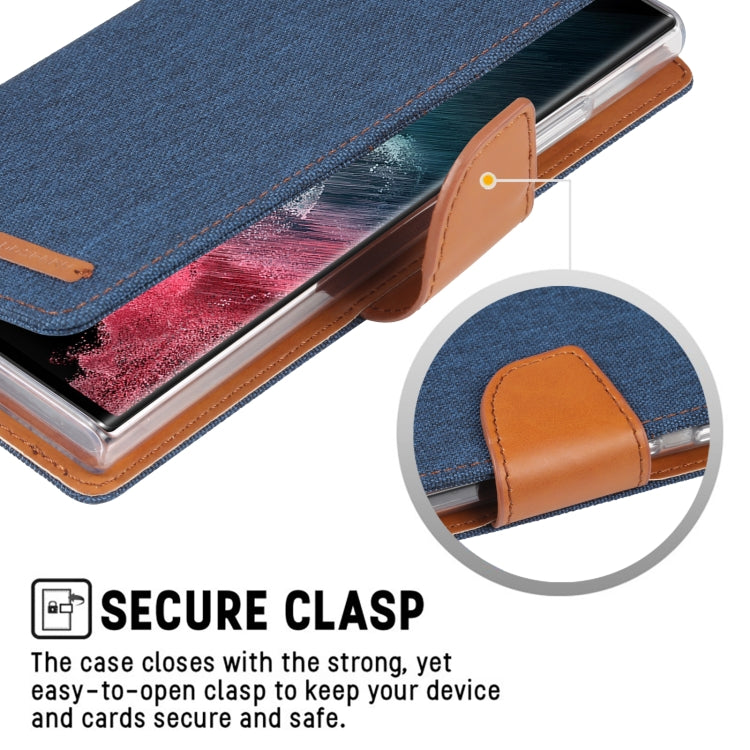 For Samsung Galaxy S23 Ultra 5G GOOSPERY CANVAS DIARY Fabric Texture Flip Leather Phone Case