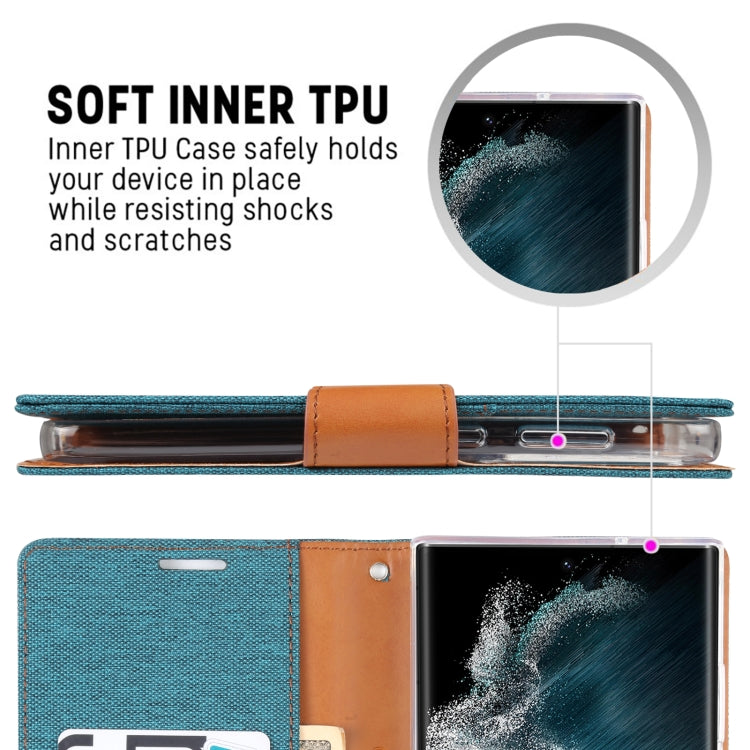 For Samsung Galaxy S23 Ultra 5G GOOSPERY CANVAS DIARY Fabric Texture Flip Leather Phone Case