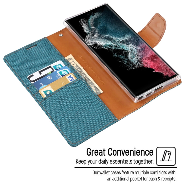 For Samsung Galaxy S23 Ultra 5G GOOSPERY CANVAS DIARY Fabric Texture Flip Leather Phone Case