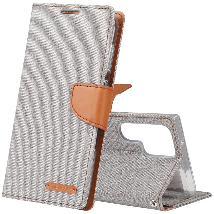 For Samsung Galaxy S23 Ultra 5G GOOSPERY CANVAS DIARY Fabric Texture Flip Leather Phone Case