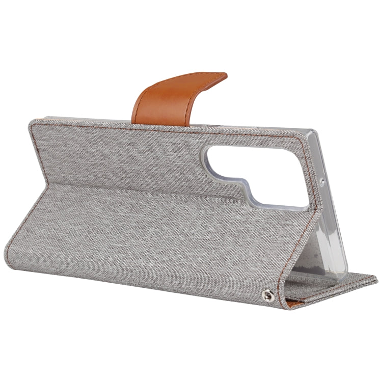 For Samsung Galaxy S23 Ultra 5G GOOSPERY CANVAS DIARY Fabric Texture Flip Leather Phone Case