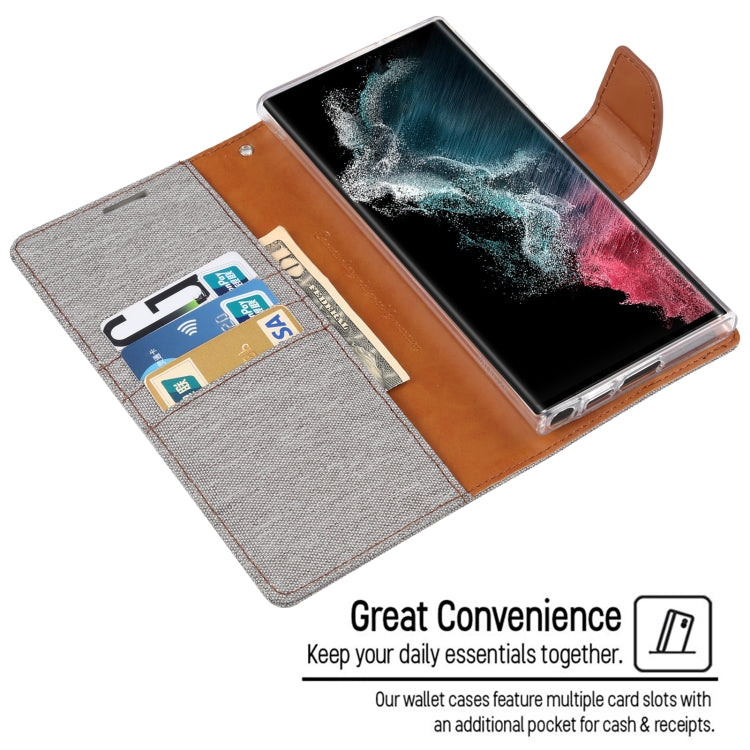 For Samsung Galaxy S23 Ultra 5G GOOSPERY CANVAS DIARY Fabric Texture Flip Leather Phone Case