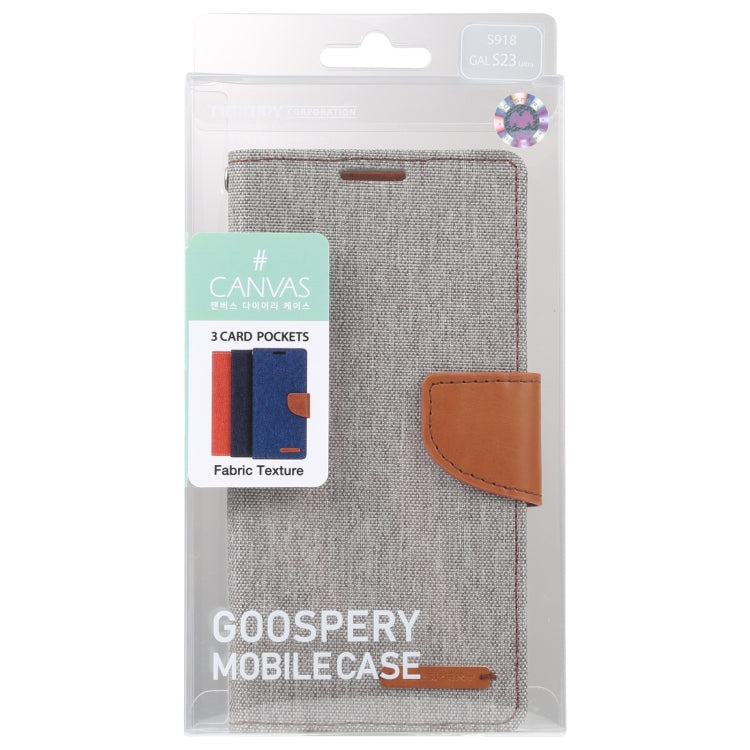For Samsung Galaxy S23 Ultra 5G GOOSPERY CANVAS DIARY Fabric Texture Flip Leather Phone Case
