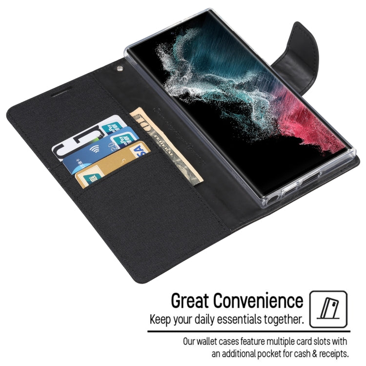 For Samsung Galaxy S23 Ultra 5G GOOSPERY CANVAS DIARY Fabric Texture Flip Leather Phone Case