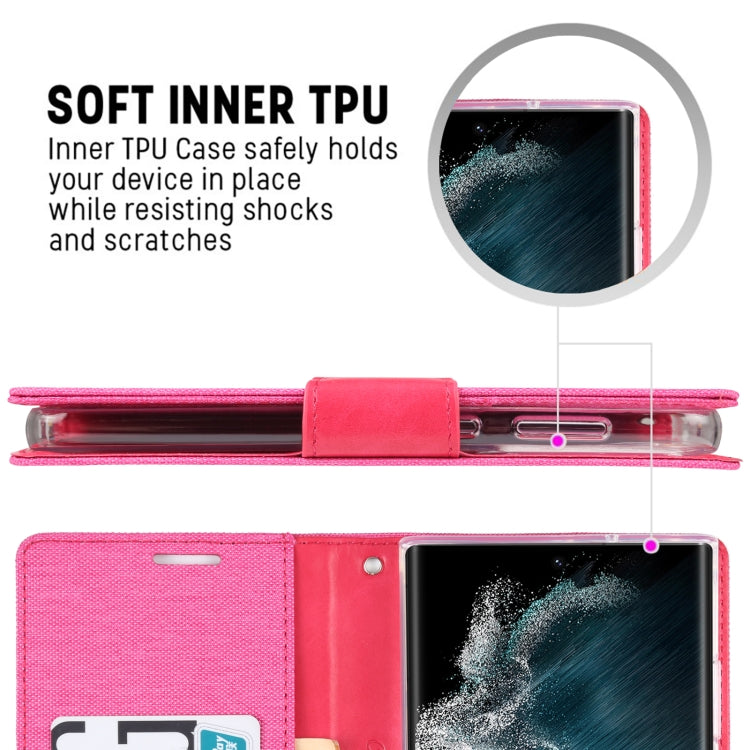For Samsung Galaxy S23 Ultra 5G GOOSPERY CANVAS DIARY Fabric Texture Flip Leather Phone Case