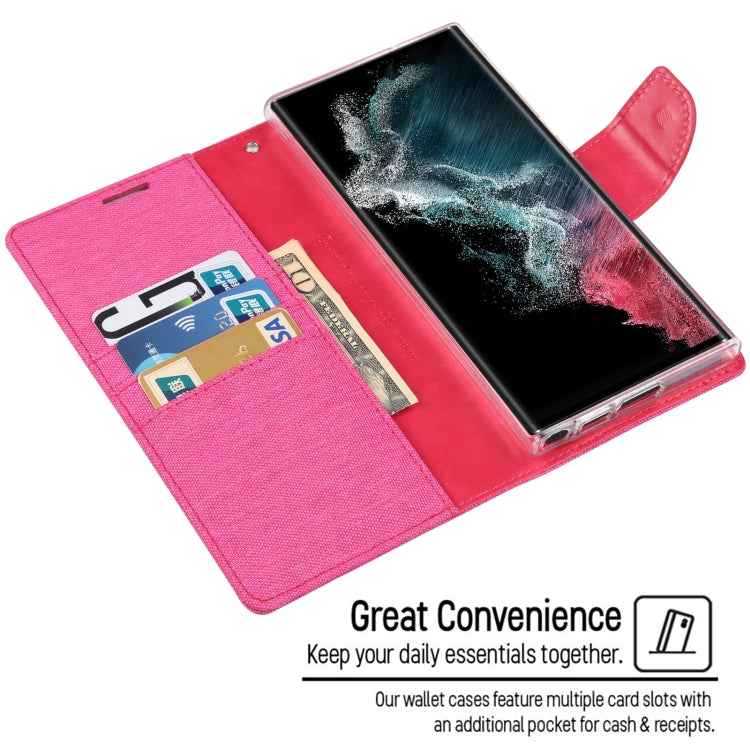 For Samsung Galaxy S23 Ultra 5G GOOSPERY CANVAS DIARY Fabric Texture Flip Leather Phone Case