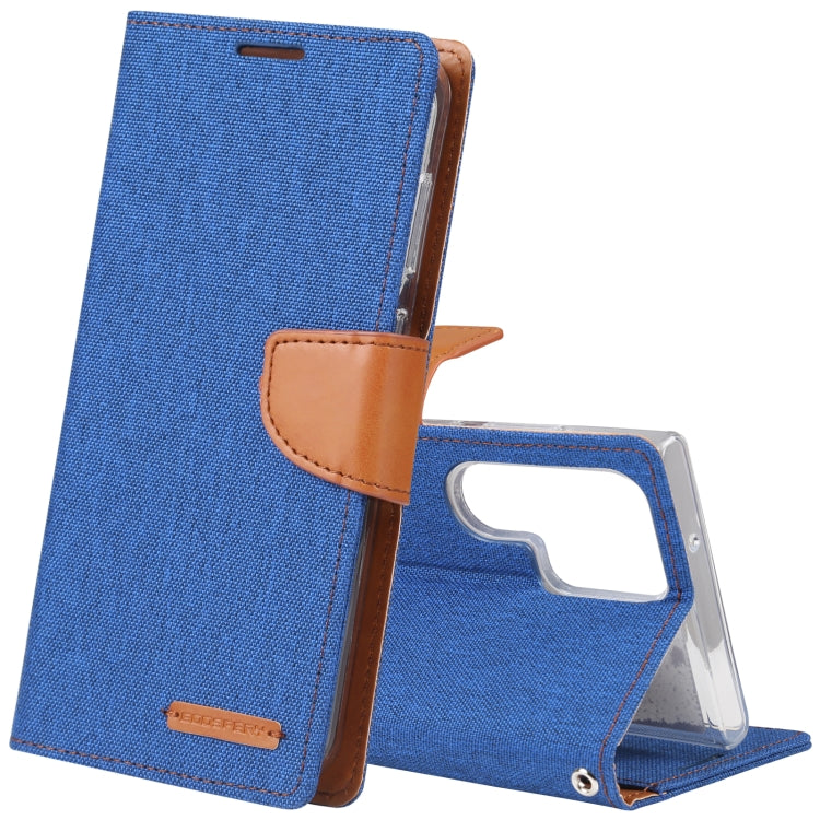 For Samsung Galaxy S23 Ultra 5G GOOSPERY CANVAS DIARY Fabric Texture Flip Leather Phone Case
