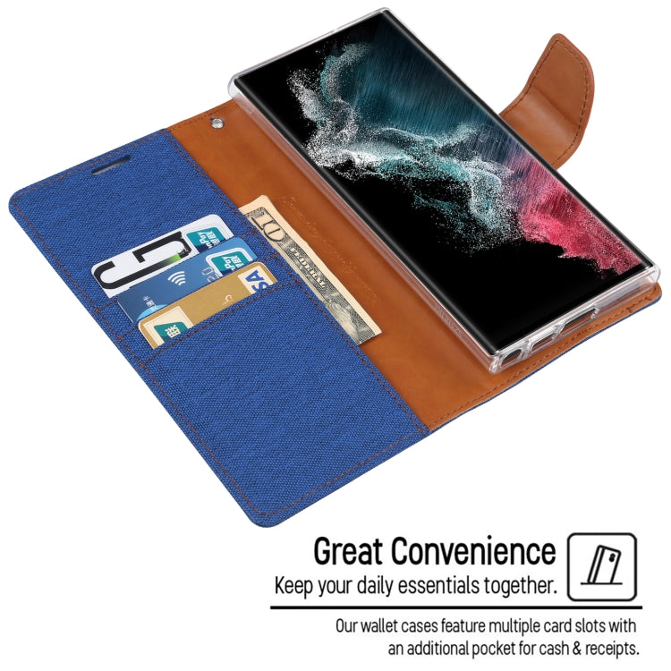 For Samsung Galaxy S23 Ultra 5G GOOSPERY CANVAS DIARY Fabric Texture Flip Leather Phone Case