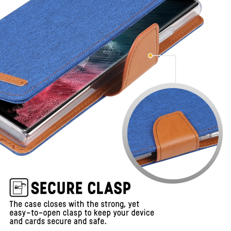 For Samsung Galaxy S23 Ultra 5G GOOSPERY CANVAS DIARY Fabric Texture Flip Leather Phone Case