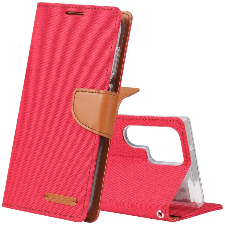 For Samsung Galaxy S23 Ultra 5G GOOSPERY CANVAS DIARY Fabric Texture Flip Leather Phone Case
