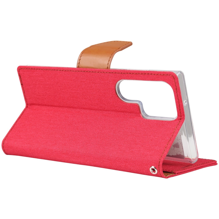 For Samsung Galaxy S23 Ultra 5G GOOSPERY CANVAS DIARY Fabric Texture Flip Leather Phone Case