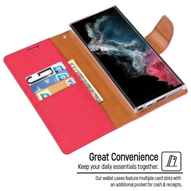 For Samsung Galaxy S23 Ultra 5G GOOSPERY CANVAS DIARY Fabric Texture Flip Leather Phone Case