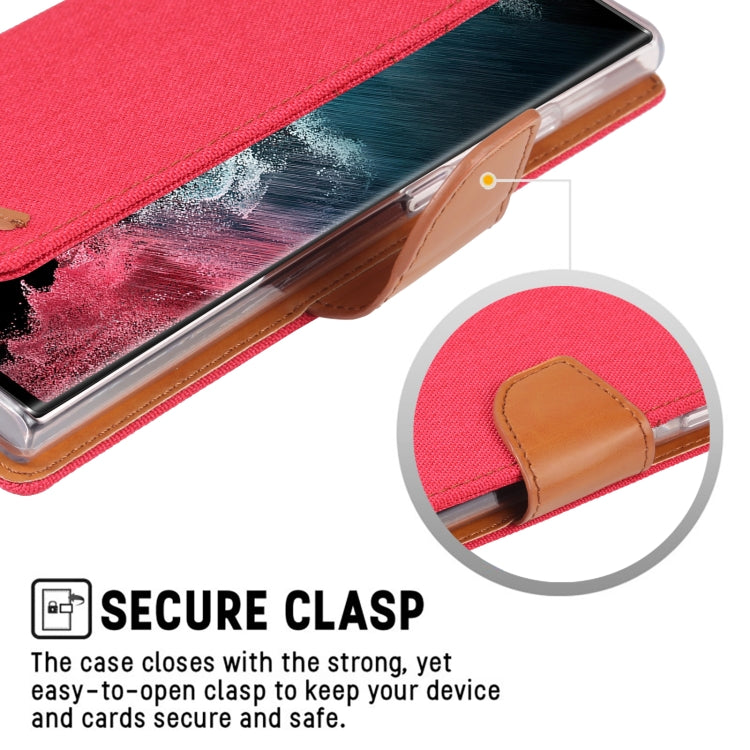 For Samsung Galaxy S23 Ultra 5G GOOSPERY CANVAS DIARY Fabric Texture Flip Leather Phone Case