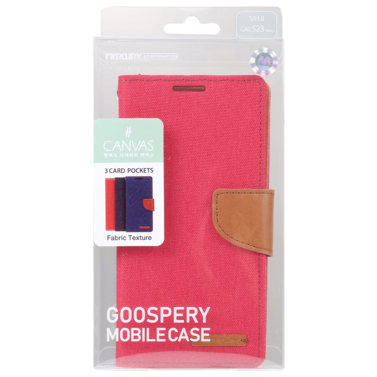 For Samsung Galaxy S23 Ultra 5G GOOSPERY CANVAS DIARY Fabric Texture Flip Leather Phone Case