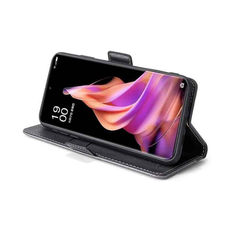 For OPPO Reno9 5G / Reno9 Pro 5G Contrast Color Side Buckle Leather Phone Case