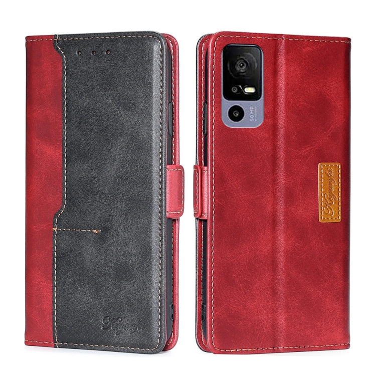 For TCL 40R 5 Contrast Color Side Buckle Leather Phone Case
