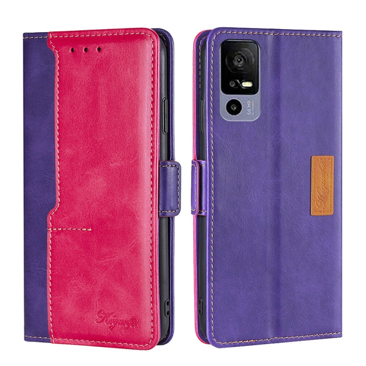 For TCL 40R 5 Contrast Color Side Buckle Leather Phone Case