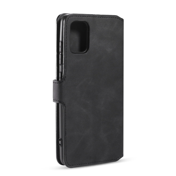 For Galaxy A71 5G DG.MING Retro Oil Side Horizontal Flip Case with Holder & Card Slots & Wallet
