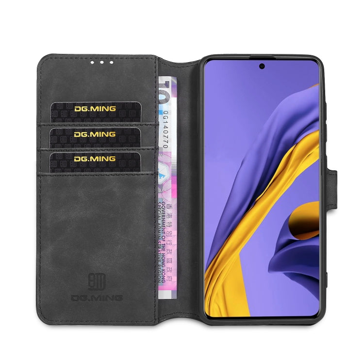 For Galaxy A71 5G DG.MING Retro Oil Side Horizontal Flip Case with Holder & Card Slots & Wallet