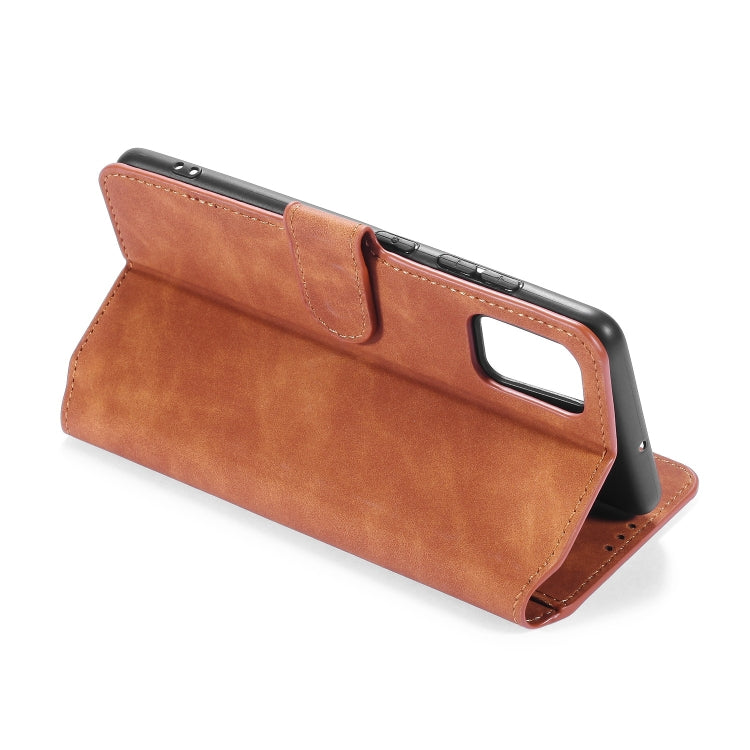 For Galaxy A71 5G DG.MING Retro Oil Side Horizontal Flip Case with Holder & Card Slots & Wallet