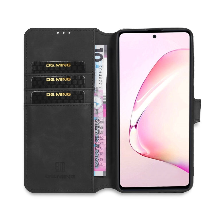 For Galaxy A81 / Note 10 Lite DG.MING Retro Oil Side Horizontal Flip Case with Holder & Card Slots & Wallet