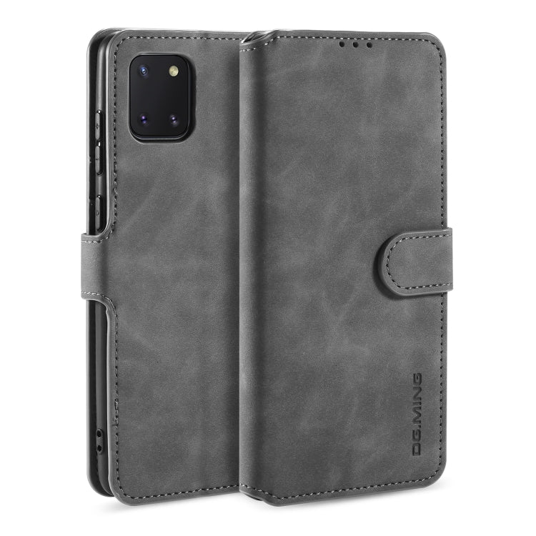 For Galaxy A81 / Note 10 Lite DG.MING Retro Oil Side Horizontal Flip Case with Holder & Card Slots & Wallet
