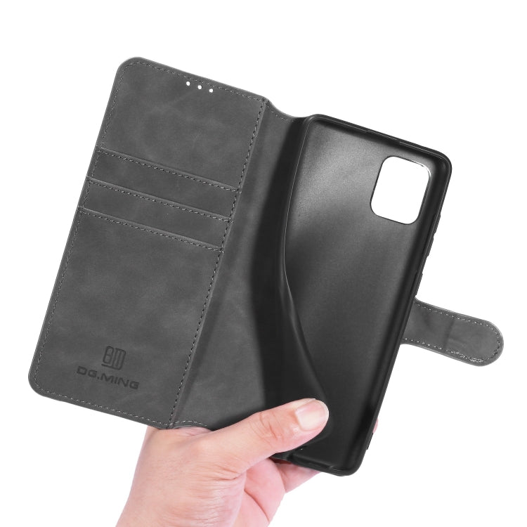 For Galaxy A81 / Note 10 Lite DG.MING Retro Oil Side Horizontal Flip Case with Holder & Card Slots & Wallet