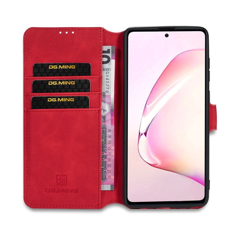 For Galaxy A81 / Note 10 Lite DG.MING Retro Oil Side Horizontal Flip Case with Holder & Card Slots & Wallet
