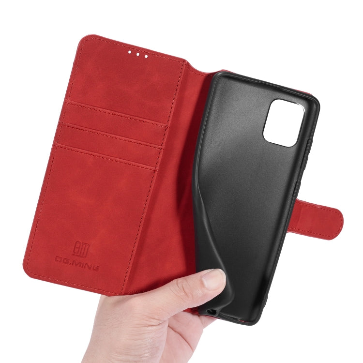 For Galaxy A81 / Note 10 Lite DG.MING Retro Oil Side Horizontal Flip Case with Holder & Card Slots & Wallet