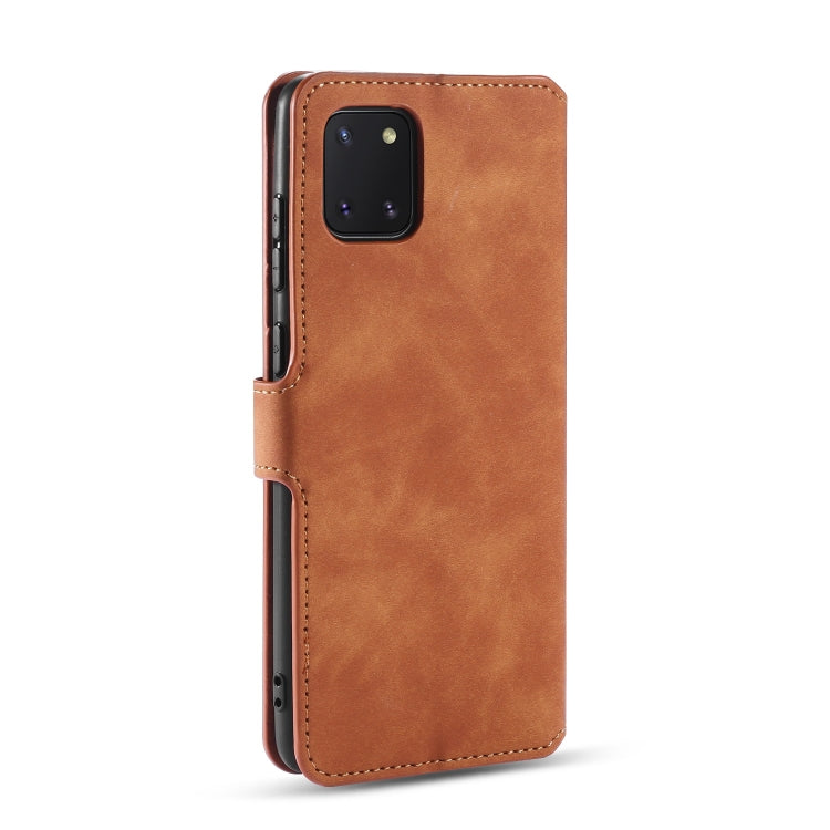 For Galaxy A81 / Note 10 Lite DG.MING Retro Oil Side Horizontal Flip Case with Holder & Card Slots & Wallet