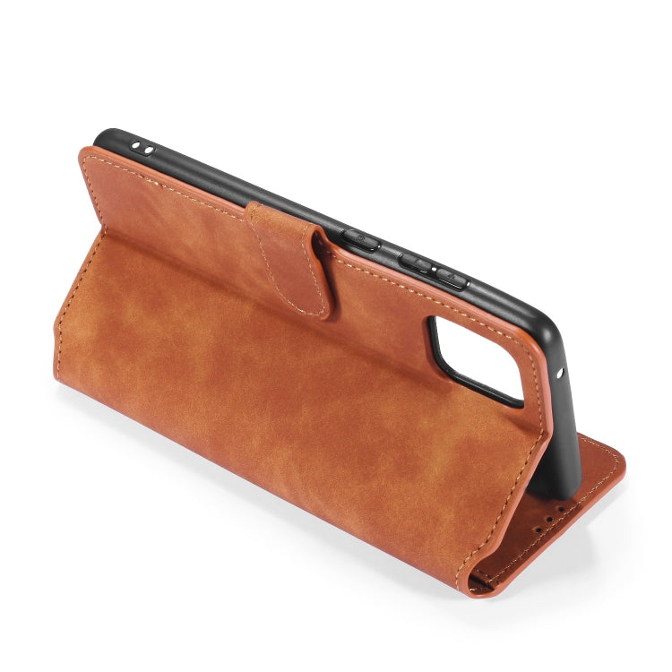 For Galaxy A81 / Note 10 Lite DG.MING Retro Oil Side Horizontal Flip Case with Holder & Card Slots & Wallet
