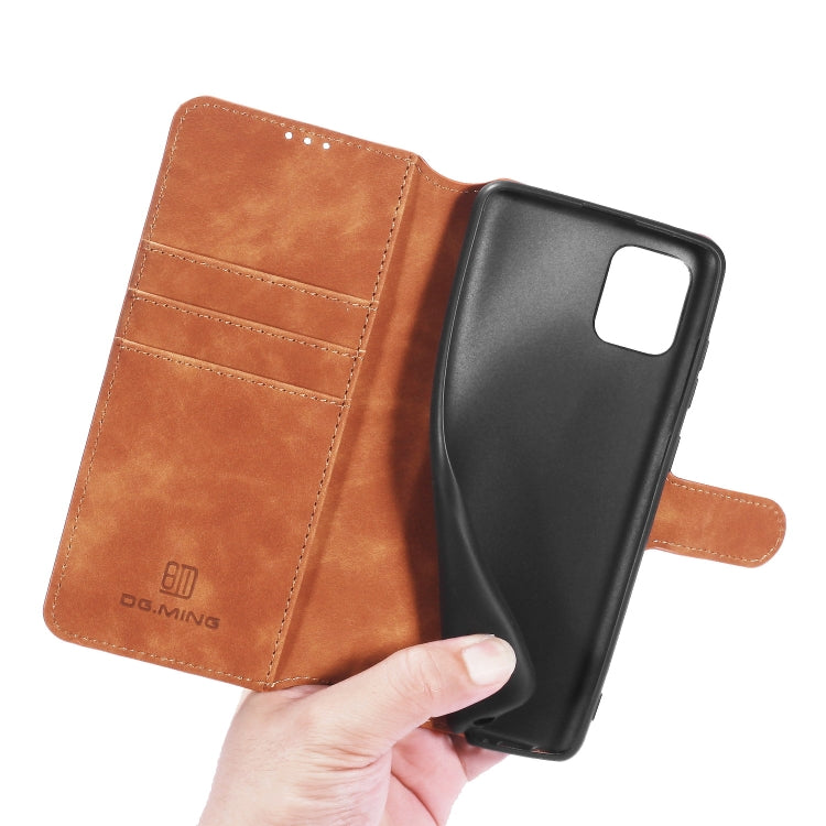 For Galaxy A81 / Note 10 Lite DG.MING Retro Oil Side Horizontal Flip Case with Holder & Card Slots & Wallet