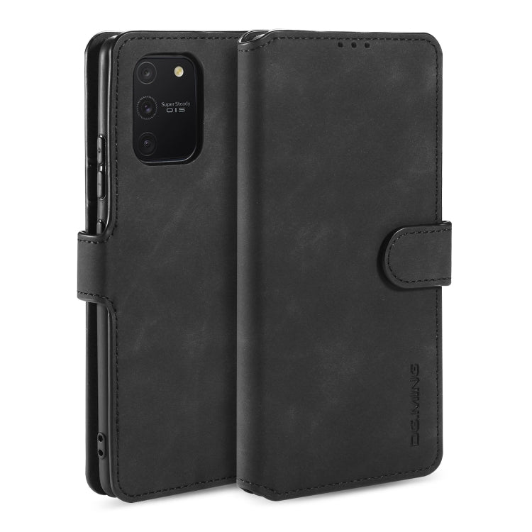 For Galaxy A91 / S10 Lite DG.MING Retro Oil Side Horizontal Flip Case with Holder & Card Slots & Wallet