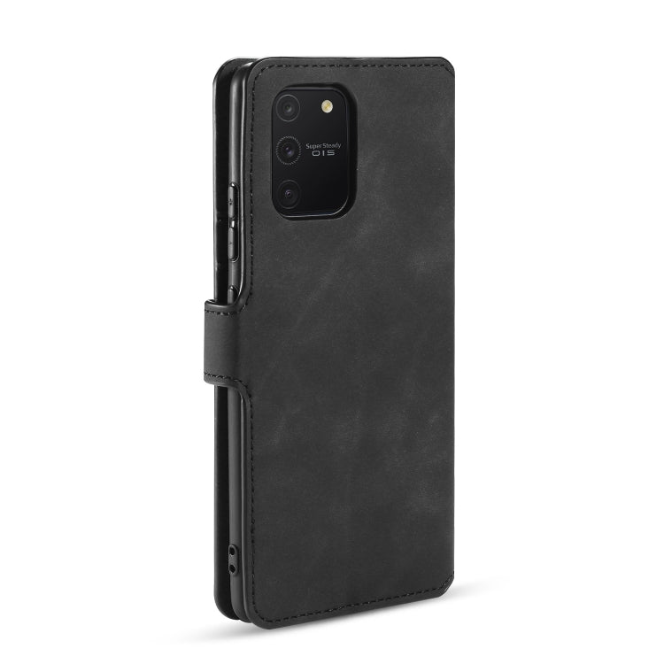 For Galaxy A91 / S10 Lite DG.MING Retro Oil Side Horizontal Flip Case with Holder & Card Slots & Wallet